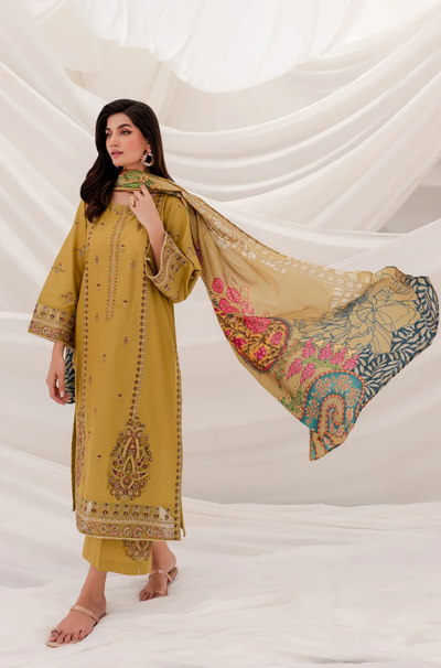 Mushq 3 pc dhannak Embroidered Winter Collection | IB-0227