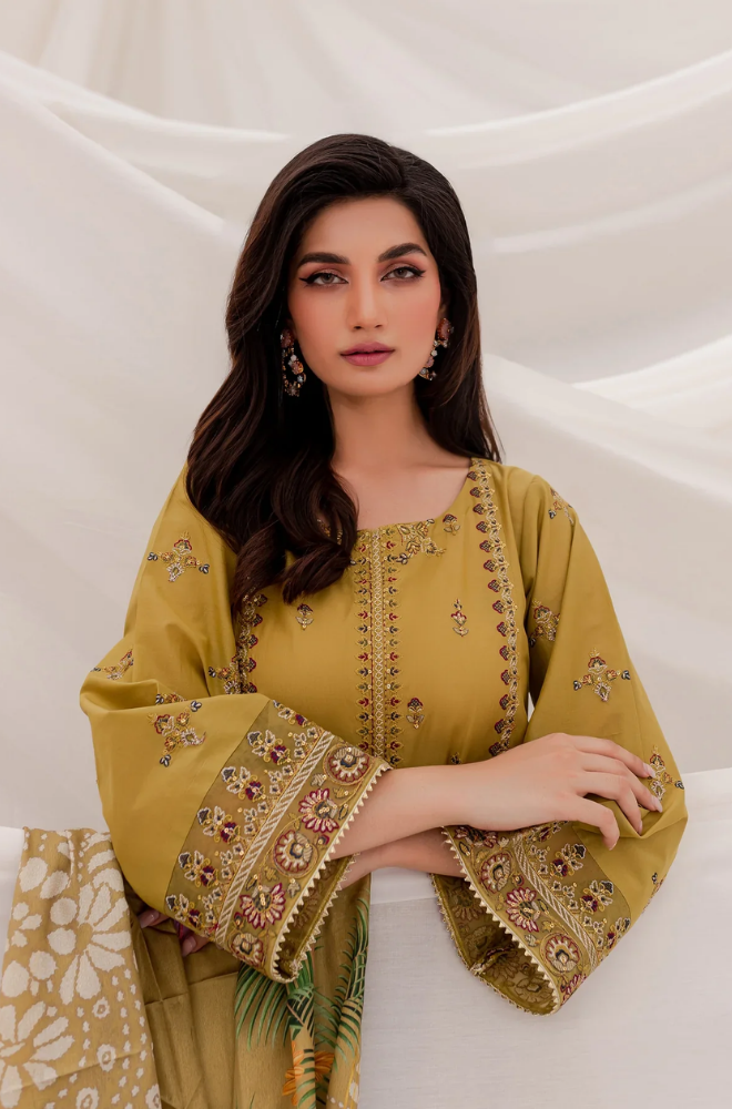 Mushq 3 pc dhannak Embroidered Winter Collection | IB-0227