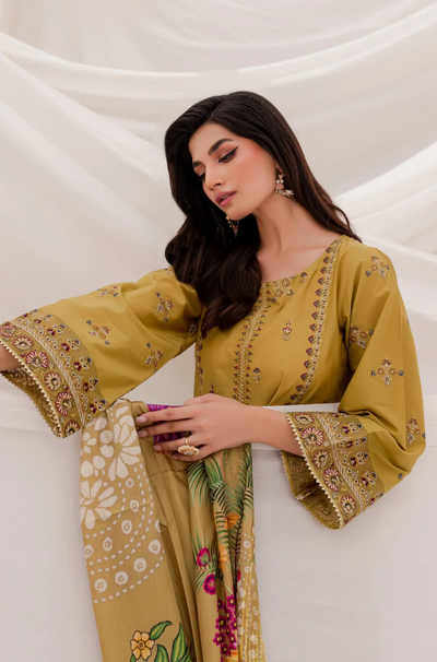 Mushq 3 pc dhannak Embroidered Winter Collection | IB-0227