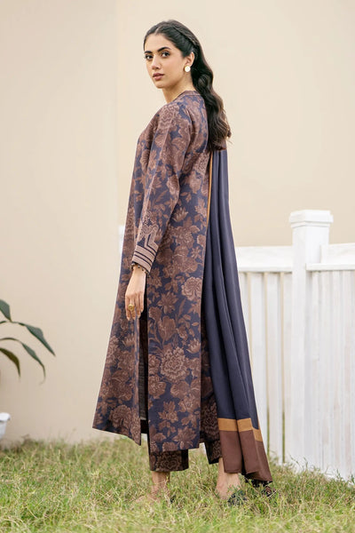 BAROQUE - 3PC KHADDAR PRINTED SHIRT WITH KHADDAR PRINTED DUPATTA AND TROUSER - IB-75