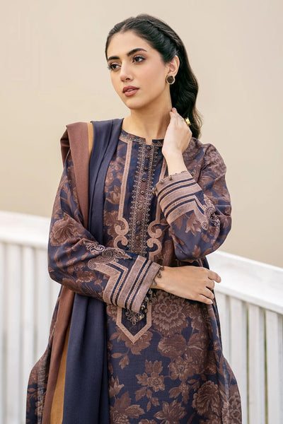 BAROQUE - 3PC KHADDAR PRINTED SHIRT WITH KHADDAR PRINTED DUPATTA AND TROUSER - IB-75