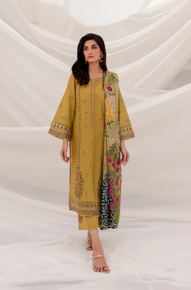 Mushq 3 pc dhannak Embroidered Winter Collection | IB-0227