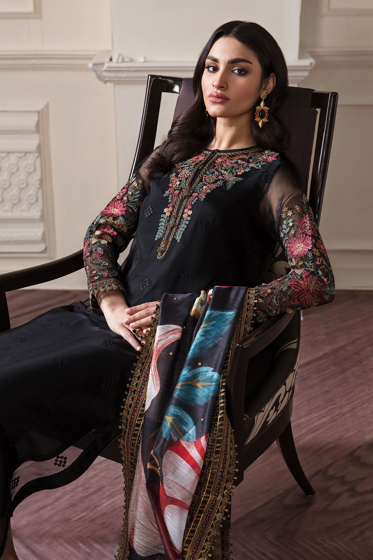 BAROQUE WINTER COLLECTION DHANAK 3PC With Wool Shawl | IB-0229