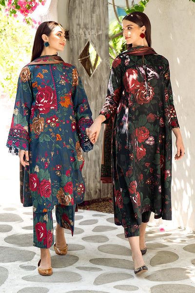 IB-0116 | BAROQUE- 3 Piece All Over EMBROIDERED PRINTED