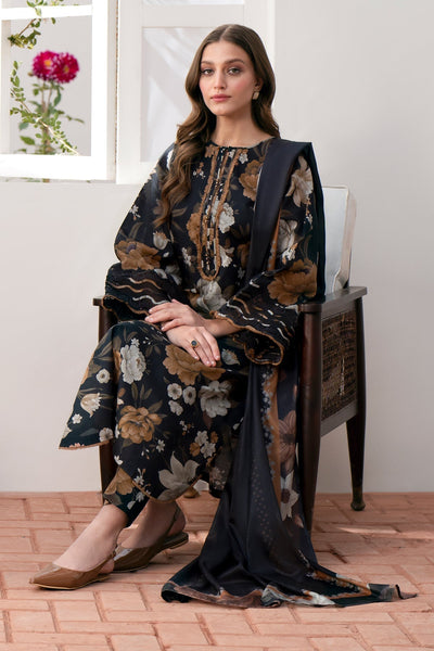 BAROQUE - 3PC PRINTED SHIRT WITH VOIL PRINTED DUPATTA AND TROUSER IB-0501