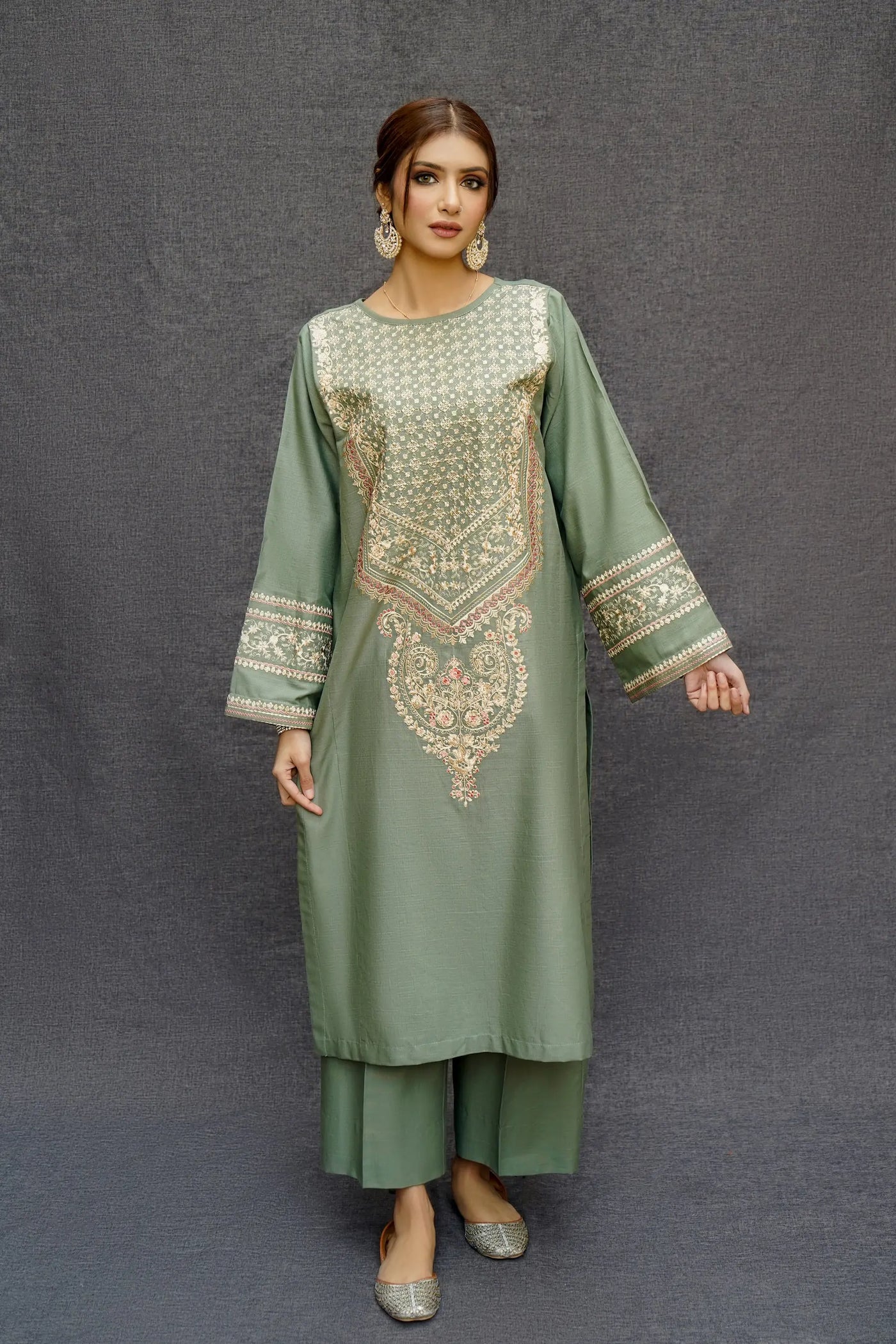 Airjet WITH  DAIMOND DUPATTA  Front FULL HEAVY Embroidery IB-456