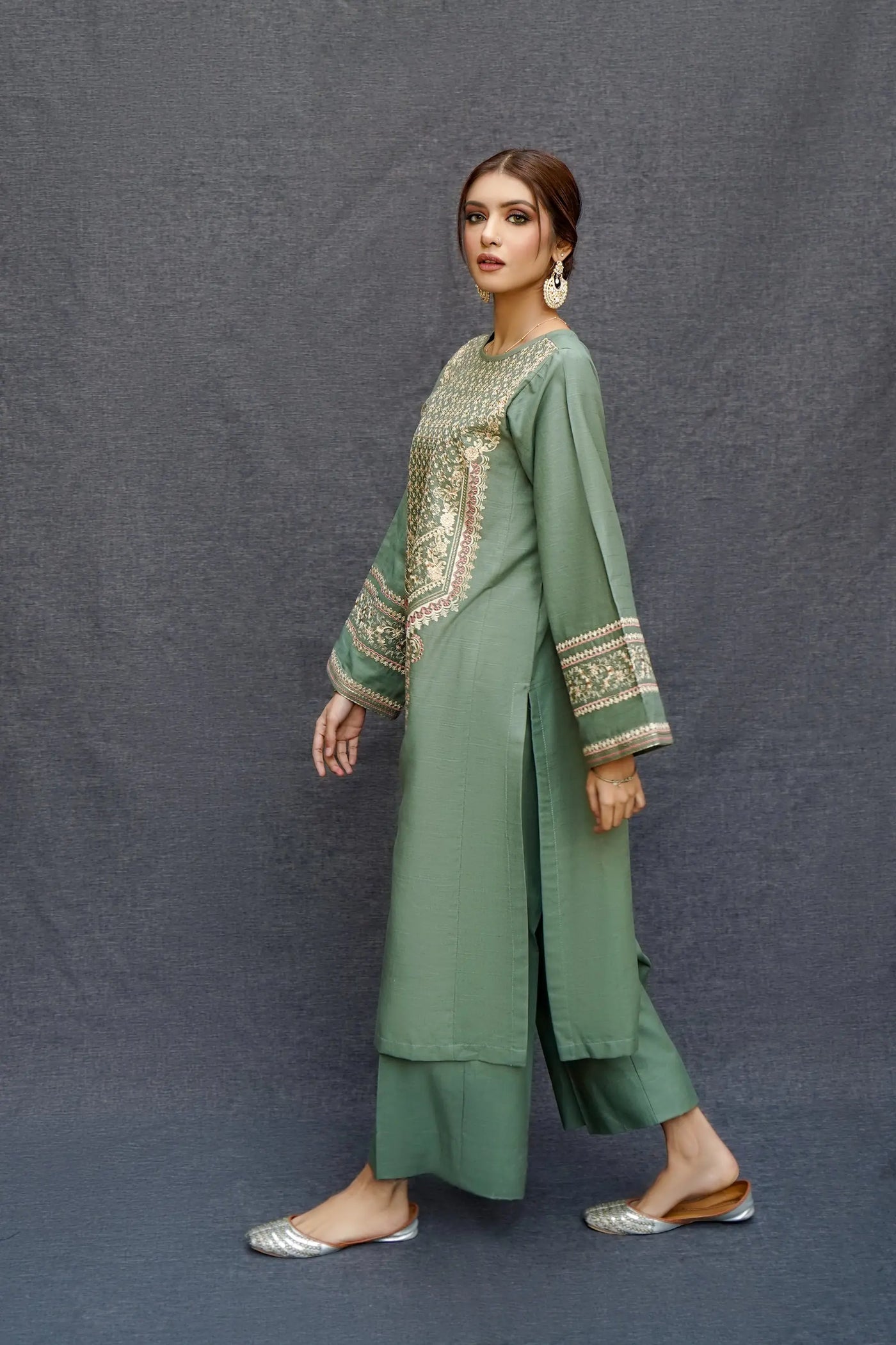 Airjet WITH  DAIMOND DUPATTA  Front FULL HEAVY Embroidery IB-456