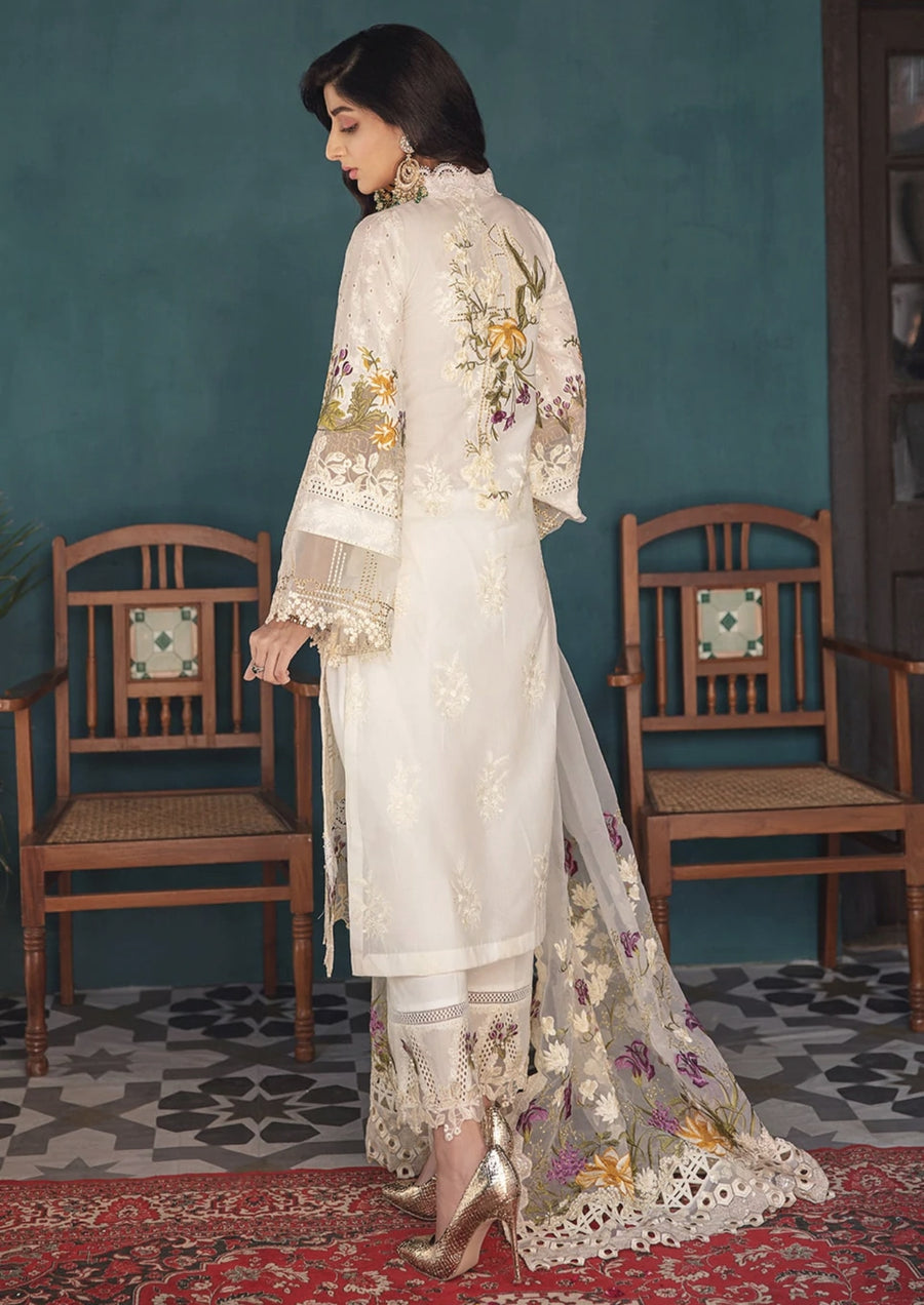 IB-423 Elaaf collection in Linen 3 Pcs with   Heevy Neck/Front full embroidery with Chiffon dupatta