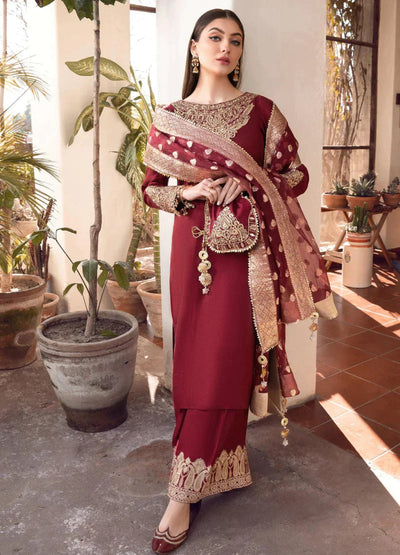 IB-0117 | MARIA B - 3PC SILK EMBROIDERED SUIT