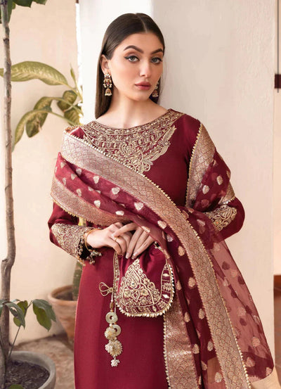 IB-0117 | MARIA B - 3PC SILK EMBROIDERED SUIT