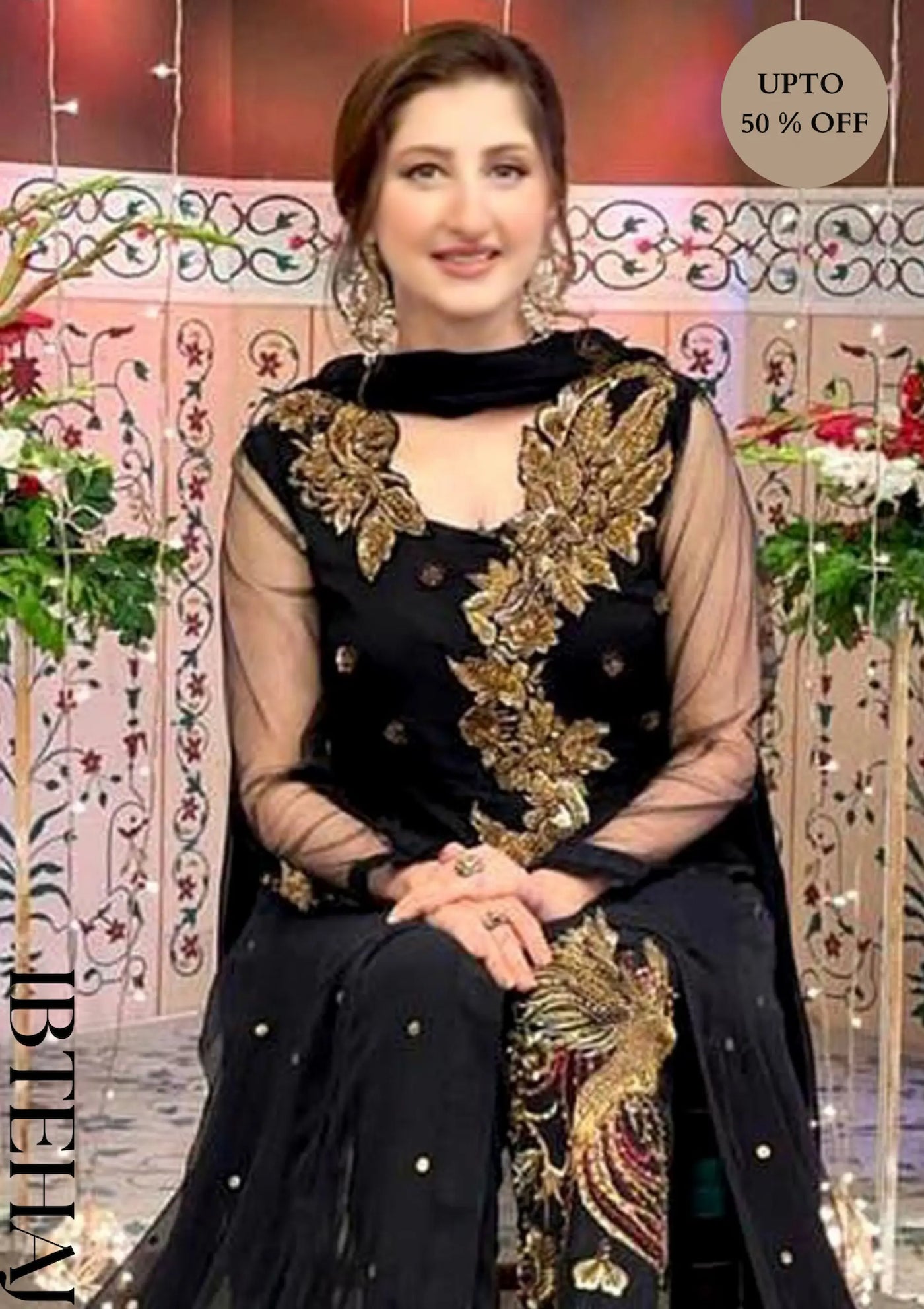 ASIM Jofa Winter 3 Piece Dhanak with Organza Heavy Embroidered Dopatta | IB-0335