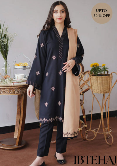 AISLING - 3PC DHANAK EMBROIDERED SHIRT WITH DHANAK EMBROIDERED DUAPATTA AND TROUSER | IB-0336