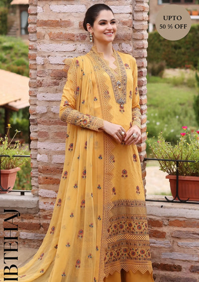 Bareeze -Embroided 3pc dress with embroidered chiffon dupatta-IB-3076