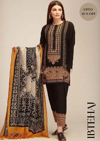 3pcs Khaadi Heavy Embroidered Gold Cultural Suit | IB-6693