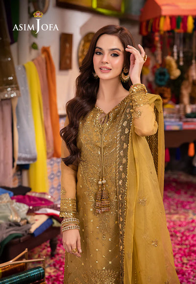 IB-415 Asim Jofa Luxuary organza collection 3 Pc with Heavy embroidery organza duppata