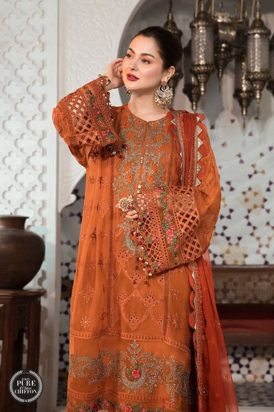 MARIA B - Eid Collection 22 - Rust and Olive Green IB-505