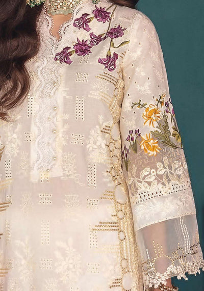 IB-423 Elaaf collection in Linen 3 Pcs with   Heevy Neck/Front full embroidery with Chiffon dupatta