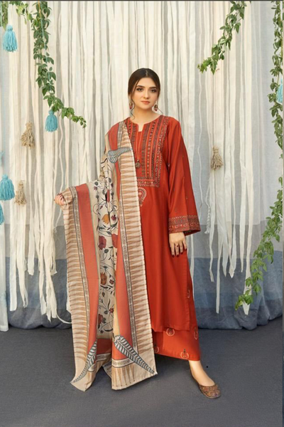 AISLING BY NIRMAL 3PCS EMBROIDERED COLLECTION 2024 IB-019 MAHROON