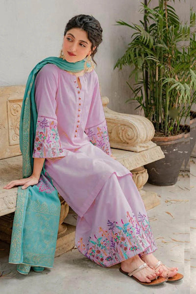 ASLING EMBROIDERED 3PC DRESS WITH PRINTED DUPATTA -180